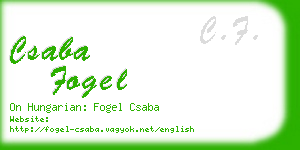 csaba fogel business card